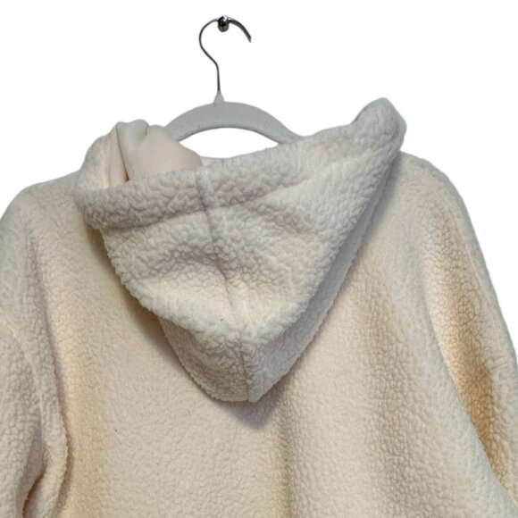 Timberland cream fleece hoodie with sage green zip Size L - Picture 4 of 7